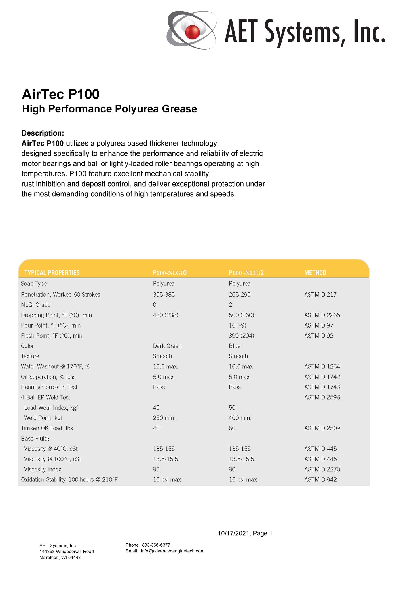 AirTec® P100 Polyurea Electric Motor Grease Cartridge for Lube-Shuttle®